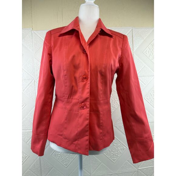 Requirements Size 6 Blazer Jacket LINED 4 button Collar Salmon Peach color - Picture 14 of 14